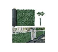 SucceBuy Haie Artificielle Réaliste 244x183cm Avec Support en Tissu Maillé PE et Plastique