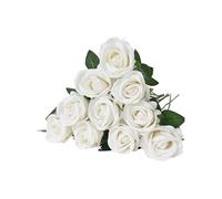 SucceBuy Hortensia Artificiellee Lot de 120 10x10x50,8cm Rose Blanc Velours et PE