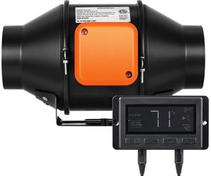 SucceBuy Inline Duct Fan 4 pouces 205 CFM avec contrôleur de température et d'humidité Quiet EC-moteur de ventilation Ventilateur d'extraction pour refroidissement Booster cultiver tentes hydroponique