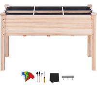 SucceBuy Jardinière surélevée de, 120 x 57 x 76 cm, jardinière en bois, jardinière surélevée pour l'extérieur avec pieds pour fleurs, légumes, herbes aromatiques dans la cour, le jardin, sur la terras