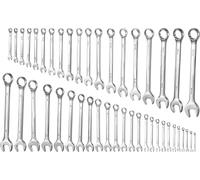 SucceBuy Jeu de 44 clés à fourche (SAE et métriques), jeu de clés à douille à 12 pans avec sacoche pratique, en acier au carbone robuste, idéal pour les réparations automobiles polyvalentes