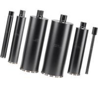 SucceBuy Jeu de 6 carottes φ 25,4 / 50,8 / 76,2 / 101,6 / 127,0 / 152,4 mm, profondeur de forage 356 mm, filetage femelle 1-1/4 pouce-7, carotteuses diamantées à eau pour béton, brique et maçonnerie