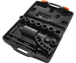 SucceBuy Jeu de clés multiplicateur de couple, entraînement robuste 1 pouce, rapport 1:64, 6800N.m Extracteur d'écrou de roue avec 8 douilles et coffret de rangement pour camion, remorque, camping-car