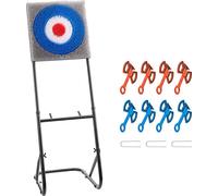 SucceBuy Jeu de lancer de hache avec cible en plastique et 8 haches à lancer, cadre en acier