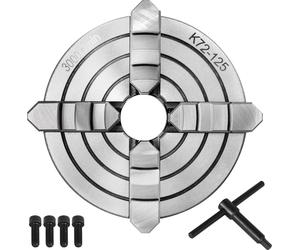 SucceBuy K72-125 Mandrin de tour de 5 pouces, mors réversible indépendant, accessoire de 125 mm pour tour à métaux, mandrin à 4 mors pour mini-tour à métaux