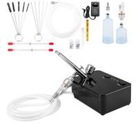 SucceBuy Kit d'aérographe à double action, système d'aérographe multifonctionnel, compresseur, pistolet de pulvérisation de 0.3mm pour peinture de gâteaux, modèle de maquillage des ongles