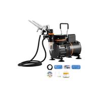 SucceBuy Kit d'Aérographe Avec 3 Pistolets Support Roue de Mélange de Couleurs