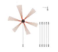 SucceBuy Kit de balayage de cheminée 39 pouces tiges de cheminée en Nylon et tête de brosse perceuse électrique entraînement outil de nettoyage de balayage pour cheminée 9M