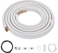 SucceBuy Kit de canalisations mini split 7620 mm, tube cuivre de diamètre extérieur 6,4 et 9,5 avec isolation triple couche, pour climatisation/pompe à chaleur et CVC, câble de raccordement de 27 pied