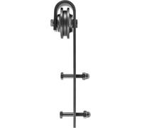 SucceBuy Kit de matériel pour portes coulissantes de grange de 11ft, 330lbs, rail porteur en acier au carbone pour portes d'une épaisseur de 1,57-1,77 pouces, panneau de 5,5ft