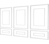 SucceBuy Kit de moulures murales, 3 pièces, 45,97 x 78,99 cm et 78,99 x 138,18 cm Moulure décorative à double rainure, profil large et étroit, polystyrène pouvant être peint, moulure décorative pour s