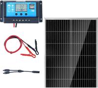 SucceBuy Kit de panneaux solaires monocristallins 200 W, 2 panneaux + contrôleur, 23 % d'efficacité, IP68 étanche pour camping-car, bateau, camping, hors réseau, module PV monocristallin