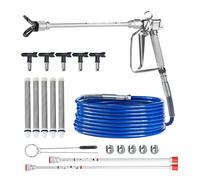 SucceBuy Kit de pistolet et de tuyau de pulvérisation de peinture sans air 3600PSI ensemble de tuyaux de pulvérisation de peinture haute pression Kit de pistolet de pulvérisation sans air à Joint Bleu