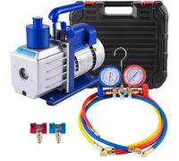 SucceBuy - Kit de pompe à vide 4.8CFM 1/3HP, pompe à un étage cvc et 3 vannes, ensemble de jauges de collecteur A/C pour réfrigérant et climatisation