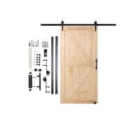 SucceBuy Kit de Porte de Grange et de Quincaillerie 106,68x213,36cm en Bois D'épicéa