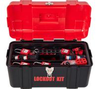 SucceBuy Kit de tagout de verrouillage 42 pièces, kit de lotus de sécurité électrique avec cadenas, 5 types de lockout, dévidoirs, étiquettes et serre-câbles, boîte de rangement pour éliminer les risq