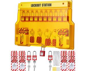 SucceBuy Kit de tagout de verrouillage 58 pièces, outils LOTO pour la sécurité électrique, cadenas, moraillons, pendentifs, serre-câbles, sécurité pour l'industrie et les machines