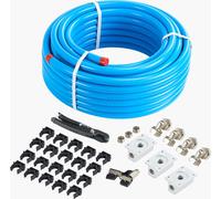 SucceBuy Kit de tuyauterie de compresseur d'air, 100 pieds x 3/4 pouces Système de tuyauterie d'air comprimé en aluminium HDPE, anti-fuite, résistant à la pression et facile à installer, bleu