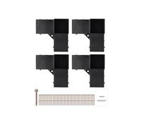 SucceBuy Kit Supports de Pergola 4 Supports d'Angle à 3 Voies 10x10cm Base Poutres