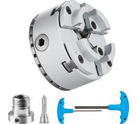 SucceBuy KP96 Mandrin de tournage, 4 mors, diamètre 3,75 pouces, mandrin métallique à centrage automatique, outil d'usinage de précision pour tours, meuleuses et fraiseuses