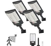 SucceBuy Lampadaire solaire 50000 LM, lampadaire LED 500 W avec capteur crépusculaire, détecteur de mouvement et protection IP65, éclairage extérieur résistant aux intempéries pour allée et cour, lot 