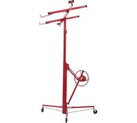 SucceBuy Lève-plaque avec une capacité de charge jusqu'à 68 kg, hauteur 3353 mm, lève-plaque avec bras télescopique réglable, convient pour les plaques de plâtre et la construction sèche, idéal pour l