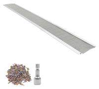 SucceBuy - Lot de 12 protections de gouttière 152,4 mm, bandes pare-feuilles en aluminium avec mailles micro en acier inoxydable, protection découpable d'une longueur totale de 14,63 m, grilles de gou