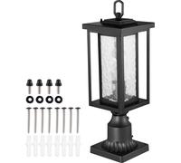 SucceBuy Lot de 2 lampes pour poteau extérieur du crépuscule à l'aube, lampes étanches pour poteau lanterne avec base de montage sur poteau de 3,5 pouces, écran en verre, lampe pour poteau extérieur p