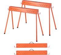 SucceBuy Lot de 2 tréteaux, tréteaux de travail avec une capacité de charge de 300 kg, tréteaux d'échafaudage pliables avec pieds antidérapants, tréteaux de sciage portables pour les travaux de bois,
