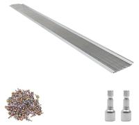 SucceBuy, lot de 20 protections de gouttière de 127 mm, bandes pare-feuilles en aluminium avec mailles micro en acier inoxydable, protections de gouttière découpables d'une longueur totale de 30,48 m,