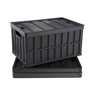SucceBuy Lot de 3 bacs de rangement pliables 45L/65L, caisses de garage utilitaires empilables pliantes avec couvercles pour vêtements, collations, épicerie 65L