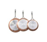 SucceBuy Lot de 3 Poêles à Frire Sauteuse 20 27 30cm en Aluminium Pour Restaurant Gris