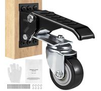 SucceBuy Lot de 4 roulettes de table d'atelier de 2,5 po, 165 lb, à montage latéral, rétractables, à marchepied, pivotantes à 360° ° Support pivotant pour tables et équipements 4 pcs