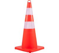 SucceBuy : lot de 6 cônes de sécurité de 28 pouces, cônes de signalisation en PVC orange avec 2 bandes réfléchissantes et une base lestée, pour le contrôle de la circulation, les entrées et le station