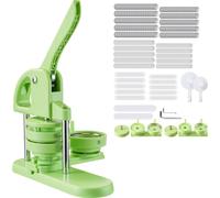 SucceBuy Machine à badges Badge Punch Press 58/75 mm, Pinmaker avec 200 pièces de boutons, coupe-cercle, livre magique et poignée ergonomique, presse à badges DIY Vert