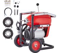 SucceBuy Machine à nettoyer les tuyaux 120 pieds x 6/5 pouces, 1100 W machine électrique à nettoyer les tuyaux à alimentation manuelle - avec 6 coupeurs etCW/CCW pour tuyaux de 4" à 8"