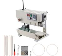 SucceBuy Machine à sceller les sachets en continu, largeur de scellage 0,24-0,47 pouces, contrôle numérique vertical de la température, scelleuse en acier au carbone pour films de sachets plastiques, 
