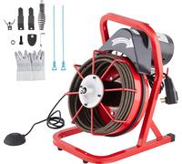 SucceBuy Machine de débouchage de canalisations 50FT x 1/2 pouce - 250 W, 4 lames, nettoie efficacement les canalisations de 2 à 4 pouces
