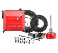 SucceBuy, machine de nettoyage de canalisations électrique, 850W, déboucheur avec 14,5 mètres de câble spiralé de 16 mm, 14 mètres de câble spiralé de 22 mm et 5 mètres de câble spiralé de 9,5 mm, ain