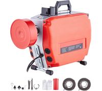 SucceBuy Machine de nettoyage de tuyaux 120 FT x 7/8 pouces, spirale électrique de nettoyage de tuyaux 420 W à alimentation manuelle - avec 6 coupeurs, 2 câbles en acier etCW/CCW