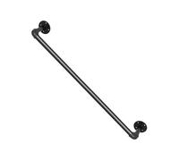 SucceBuy Main Courante Escalier Rampe 60cm Capacité 200kg/Tube 4 Supports Muraux Noir