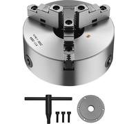 SucceBuy Mandrin à 3 mors de 200 mm avec plaque de support à 8 filets de 57,15 mm