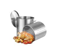 SucceBuy Marmite en Acier Inoxydable 60,5L Avec Panier Couvercle Pour Grands Evénements