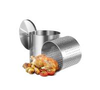 SucceBuy Marmite en Acier Inoxydable 94,6L Avec Panier Couvercle et Poignée Argent