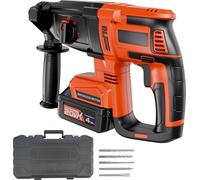 SucceBuy Marteau perforateur sans fil 20V SDS-Plus sans balais, 4 fonctions, 1200tr/min