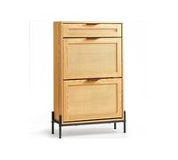 SucceBuy Meuble de Rangement à Chaussures Avec 2 Tiroirs Rabattables Capacité 27,2kg