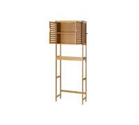 SucceBuy Meuble de Rangement WC 65x27x175cm Etagères Réglables 3 Niveaux Marron