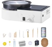 SucceBuy Mini machine à tour de potier avec plateau tournant de 158 mm, vitesse de rotation réglable etélectrique, outils de façonnage de l'argile inclus, idéal pour les projets de bricolage et les co