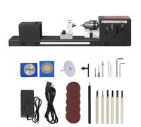 SucceBuy Mini tour à bois 2.76 pouces x 6,3 pouces 24VDC 96W accessoires de Machine 7 vitesses s pour bricolage travail du bois perceuse à bois outil rotatif 4250-8500 RPM