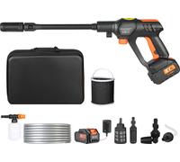 SucceBuy Nettoyeur haute pression à batterie, nettoyeur haute pression portable 652-PSI 1,1 GPM, pistolet de lavage auto haute pression portatif avec batterie 4,0 Ah, chargeur, buse 6 en 1 pour le net